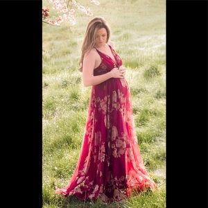 VICI Antonia maxi dress - Romance, criss cross low cut back. BUMP  friendly